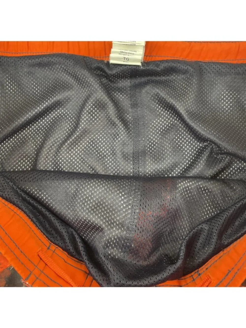 Nike Swim Trunks Men’s XL Floral Black Orange Mesh Lined Drawstring Pockets